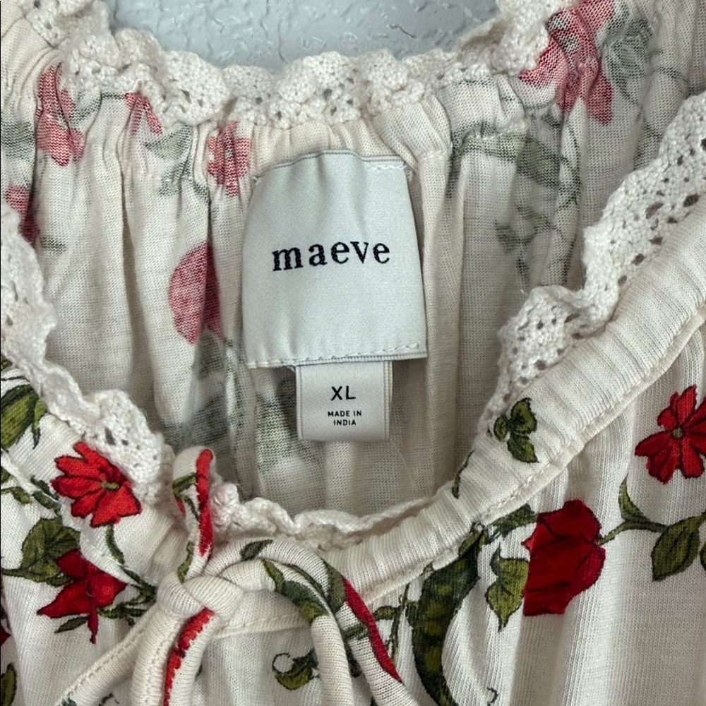 Maeve Short-Sleeve Sweetheart-Neck Peplum Top Size X-Large - Picture 3 of 7